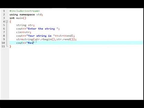 c++ program to reverse a string.